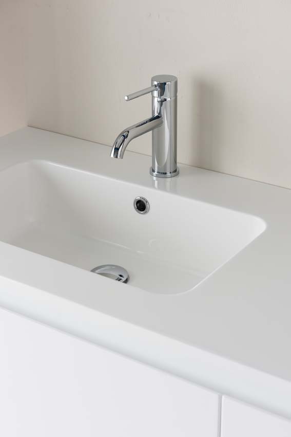 Meuble de salle de bain Tibo blanc 1400 mm lavabo double blanc brillant