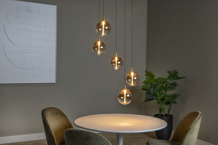 GISELA - Suspension - Ø 48 cm - LED Dim. - 5x3,8W 2700K - Ambre