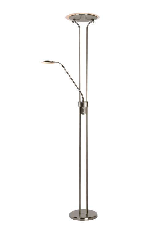 Lucide CHAMPION-LED - Lampadaire / lampe de lecture - Ø 25,4 cm - LED Dim. - 1x20W 3000K - Chrome Dépoli