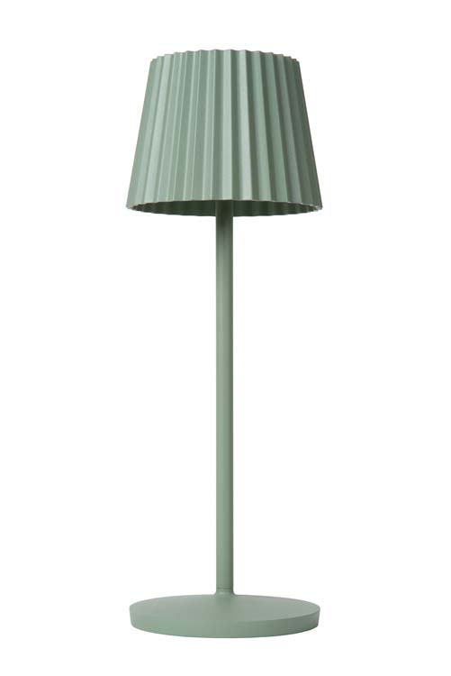 JUSTINE - Lampe de table Extérieur Rechargeable - Batterie - LED Dim. - 1x2W 2700K - IP54 - Avec station de charge sans fil - Vert