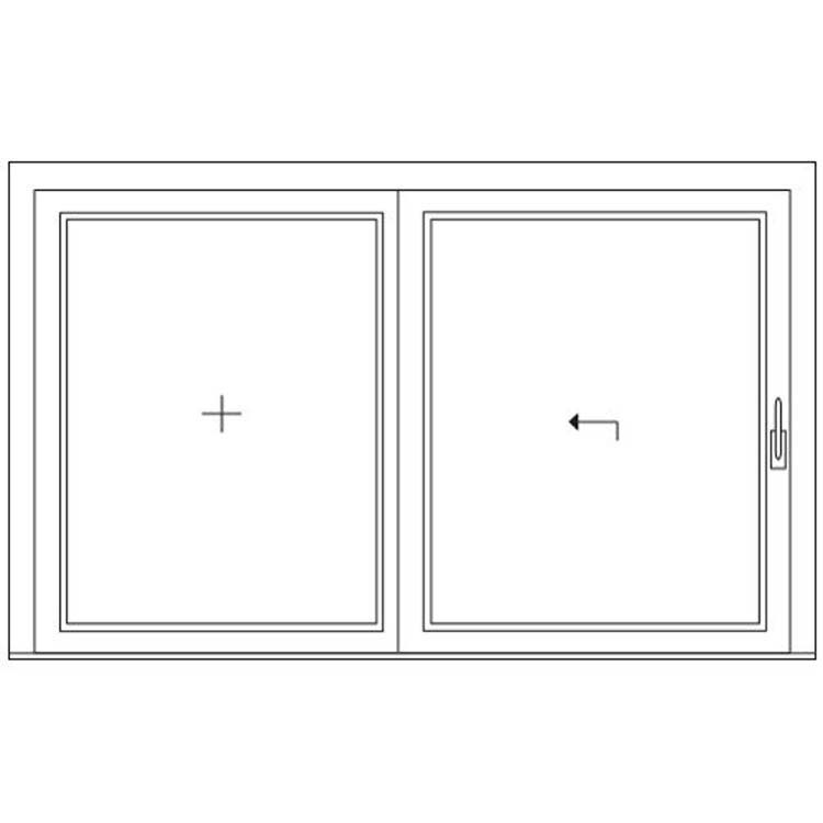 Levant-coulissant en bois Meranti Ribe D>G L3000 x H2150 mm