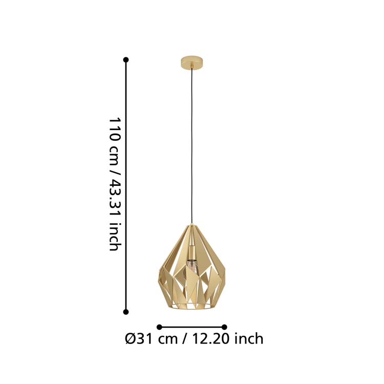 Hanglamp goud Ø 31 cm E27
