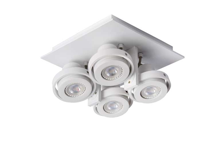 Lucide LANDA - Spot plafond - LED Dim to warm - GU10 - 4x5W 3000K/2200K - Blanc