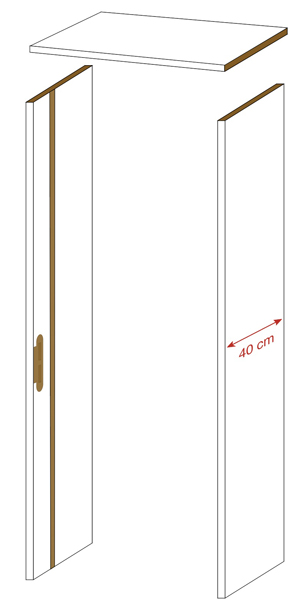 Doorgang 40cm zonder deurlijsten palladium mat 212,1cm