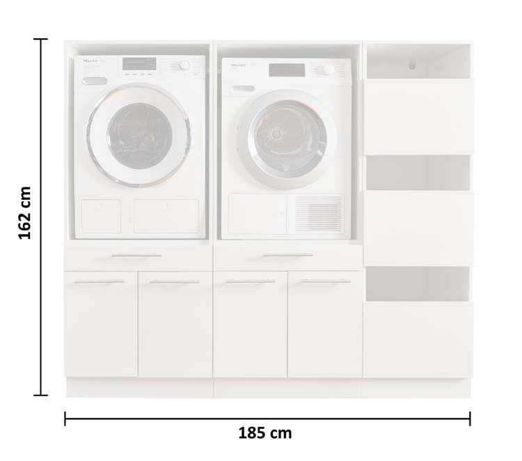Armoires de machine à laver - Decowash - blanc - set 12 -67,5X185X162