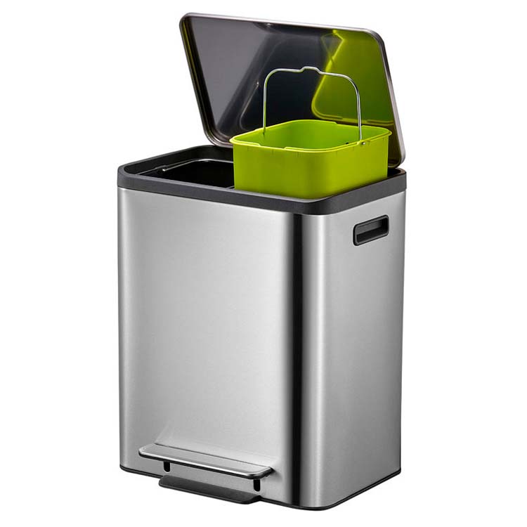 Poubelle Elien 15L+15L inox