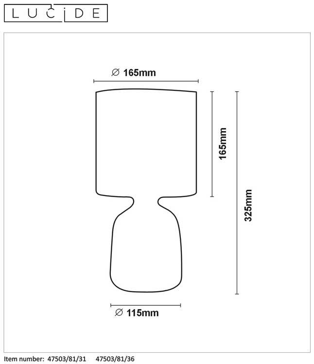 Lucide COSBY - Tafellamp - Ø 16,5 cm - E14 - Grijs