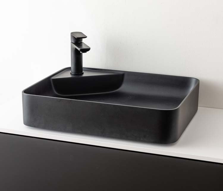 Vasque à poser Mabel noir mat 540 x 420 x 110 mm rectangulaire