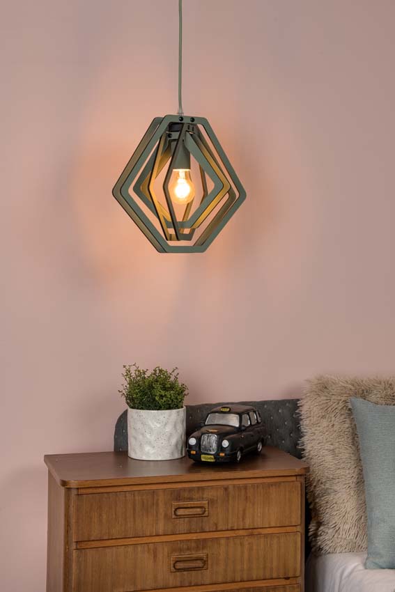 Lucide MAURO - Hanglamp Kinderkamer - 1xE27 - Groen