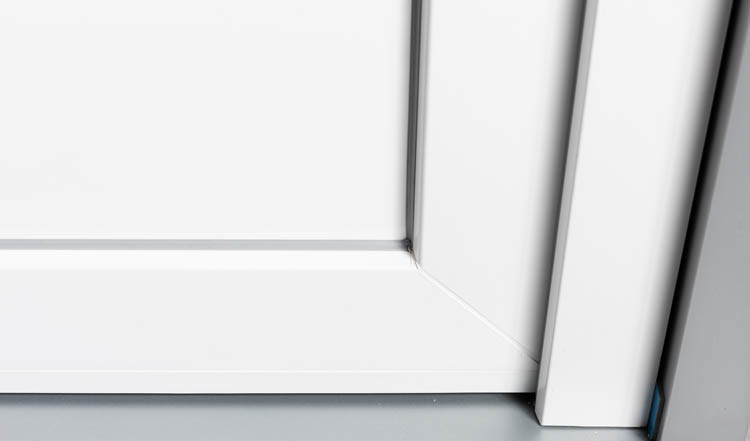 Porte ext. panneaux plein PVC blanc (budget) D 980x2180mm