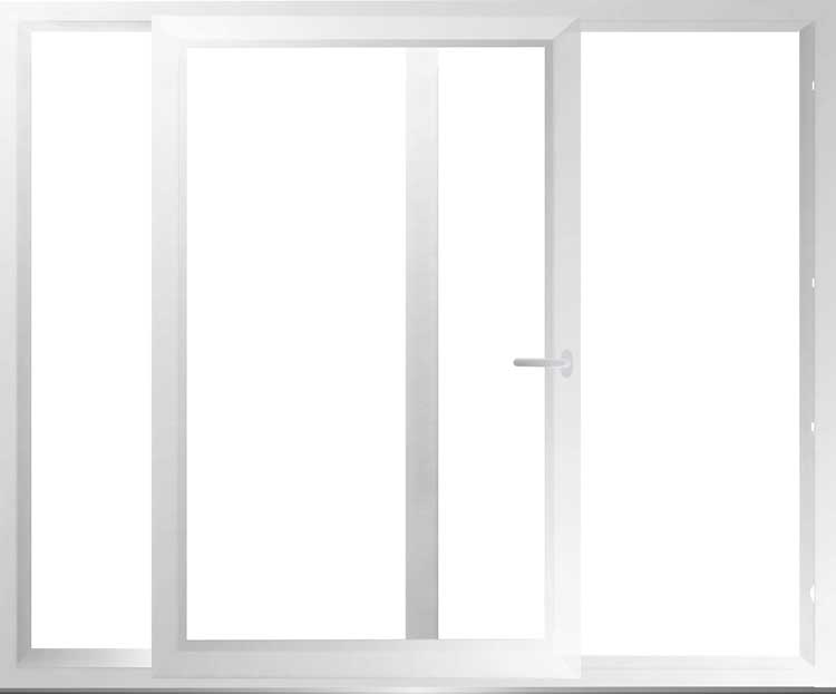 Porte coulissante PVC anthracite/blanc 2500 x 2100 mm D>G 