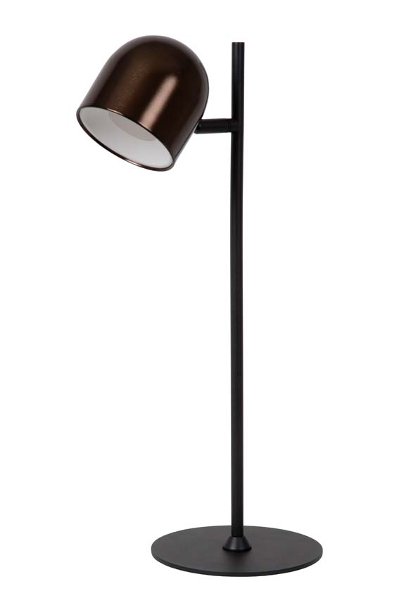 Lucide SKANSKA RECH - Oplaadbare Bureaulamp Binnen/Buiten - Accu/Batterij - LED Dimb. - CCT - 1x3W 3000K/6000K - IP44 - Koffie