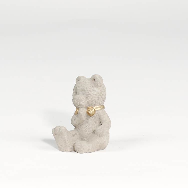 Figurine petit ours gris béton H8 cm