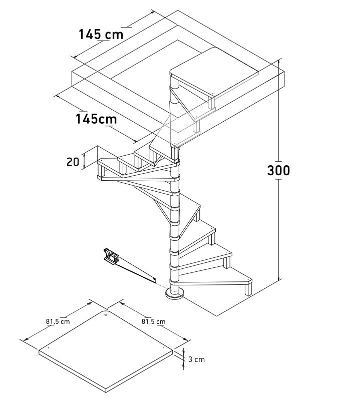 Wenteltrap Arnstadt Beuk 140cm