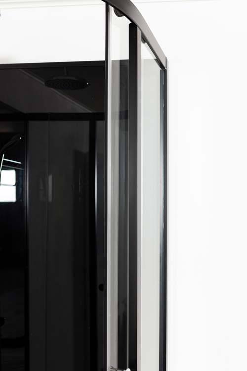 Cabine de douche Adam 100x100x215cm noir avec set de douche sara