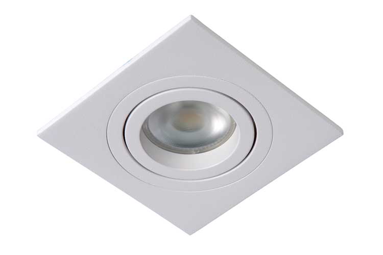Spot encastrable carré - 1xGU10 - Diam. 9,2cm - Blanc