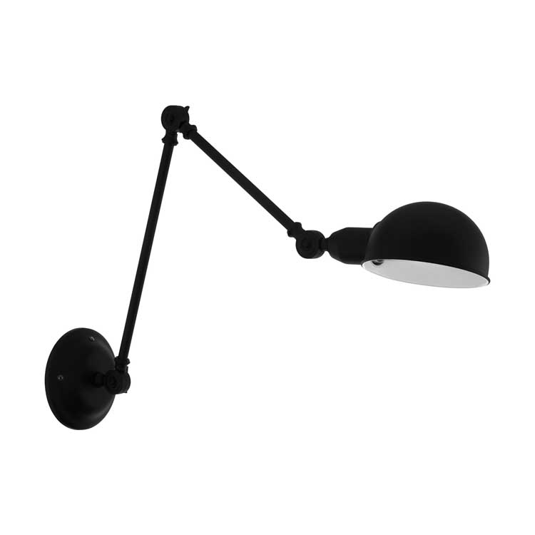 Wandlicht zwart met verstelbare arm excl lamp LED mogelijk