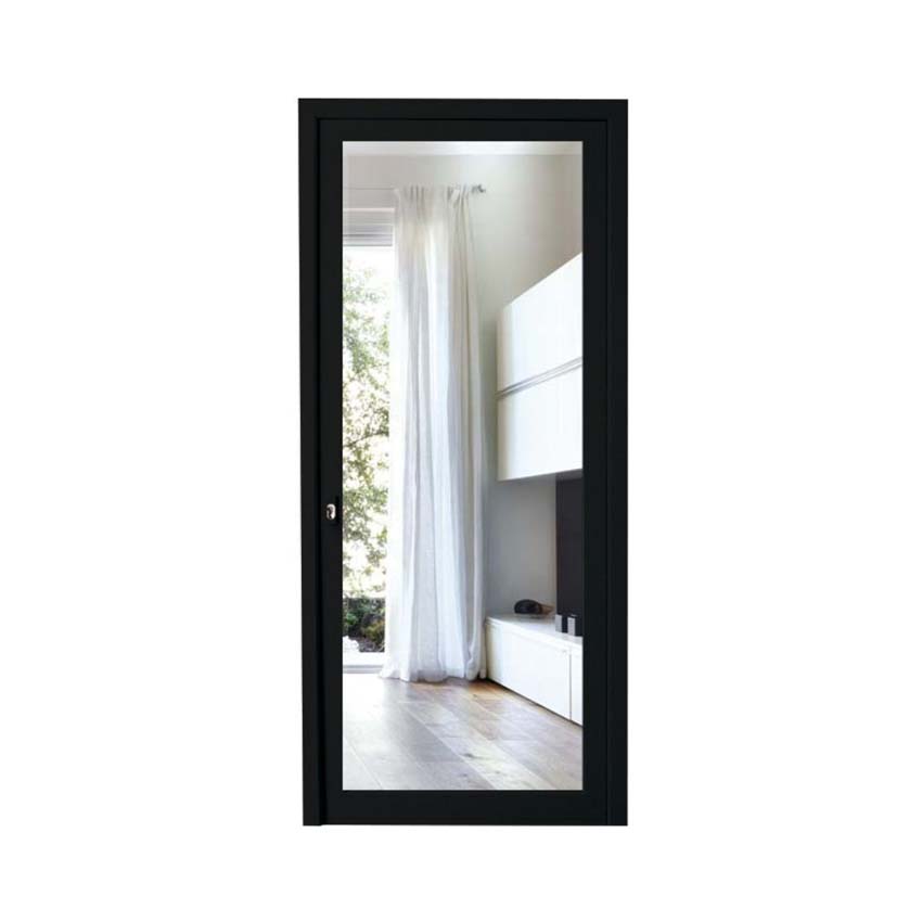 Porte extérieure pvc noire/noire verre clair G SUR MESURE