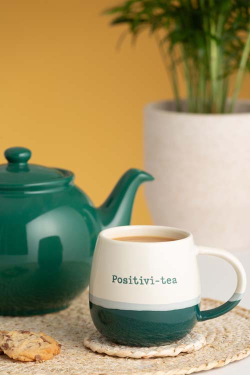 Mok Positivi Tea aardewerk groen 340 ml