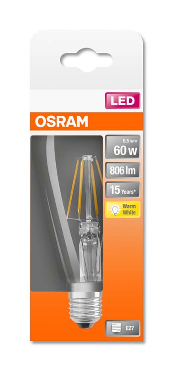 LED lamp retro 60 E27 6.5W warm wit filament