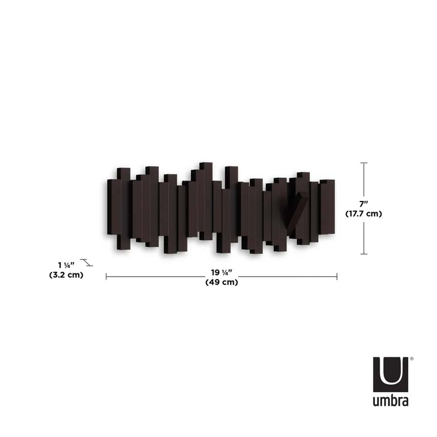 Patère Umbra Sticks Espresso 49x18cm