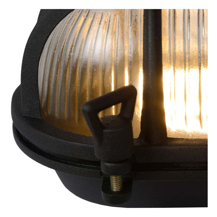 Lucide DUDLEY - Wandlamp Buiten - 1xE27 - IP65 - Zwart