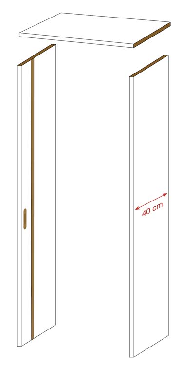 Doorgang 40cm zonder deurlijsten invisible flat MDF 211.5cm te verven