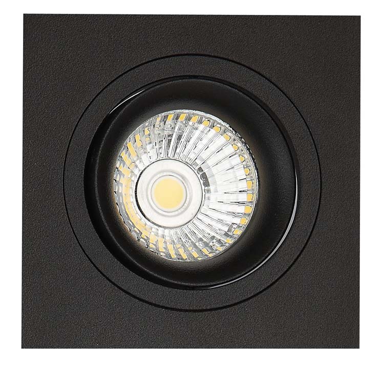 Spot encastré noir 5W GU10 LED incl dimmable