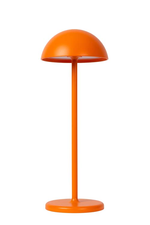 Lucide JOY - Lampe de table Extérieur Rechargeable - Batterie - Ø 12 cm - LED Dim. - 1x1,5W 3000K - IP54 - Orange