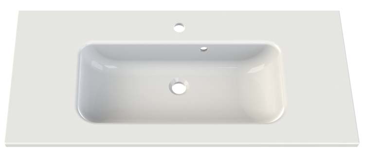 Meuble Finn noir mat lavabo blanc brill 1000 mm + miroir