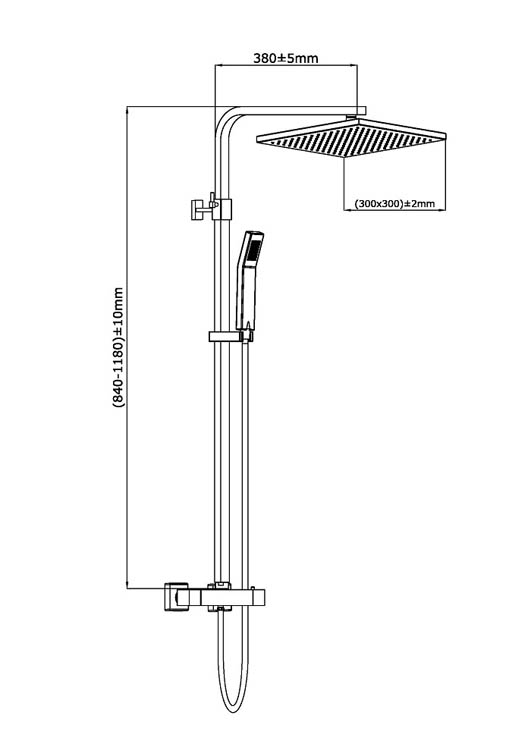 Regendoucheset thermostatisch Selma chroom