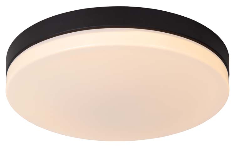 Lucide BISKIT - Plafonnière Badkamer - Ø 40 cm - LED - 1x36W 2700K - IP44 - Zwart