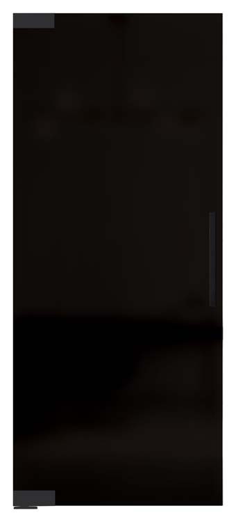 Pivoterende glazen deur 10mm black + zwart pivot systeem - maatwerk
