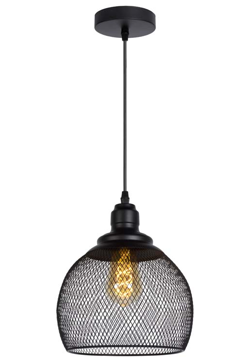 Hanglamp - Ø 22 cm - E27 - Zwart