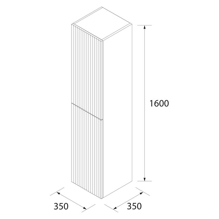 Armoire colonne Soetkin noyer 350 mm 2 portes