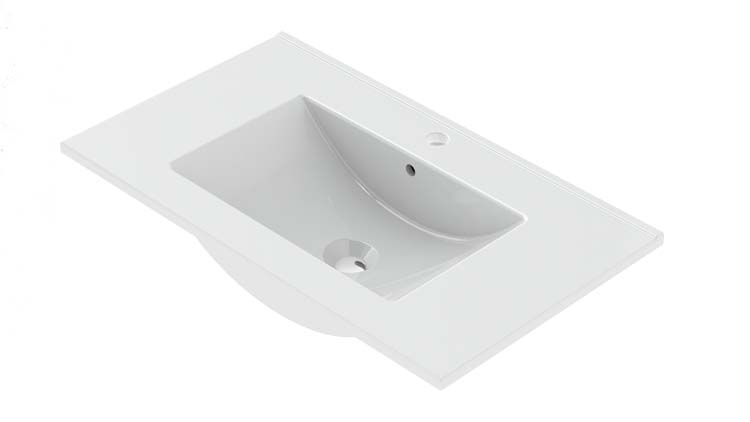 Meuble de salle de bain Rens 80cm blanc brillant