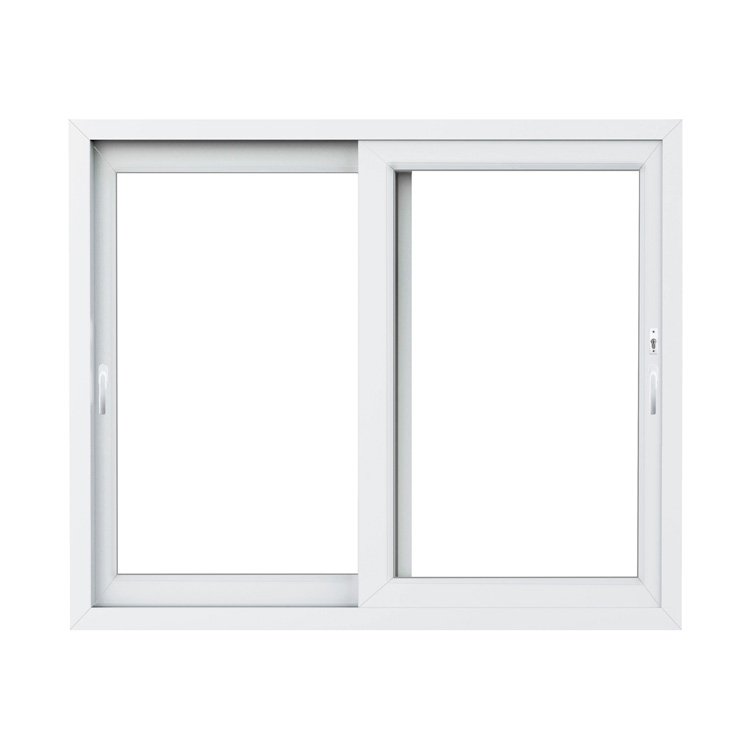 Fenêtre coulissant double PVC anthracite/blanc avec cylindre L2250 x H2100mm