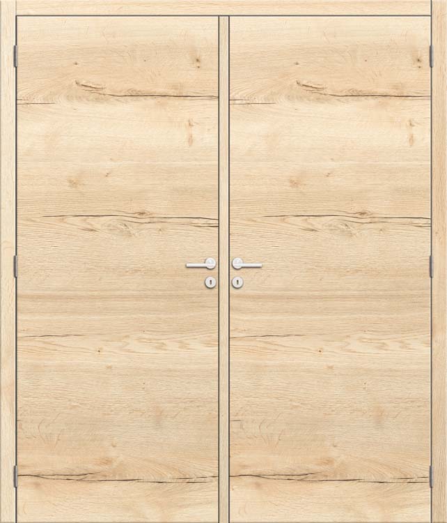 Doubles portes âme tubulaire 2x 83cm Authentic Oak horizontale 201.5cm