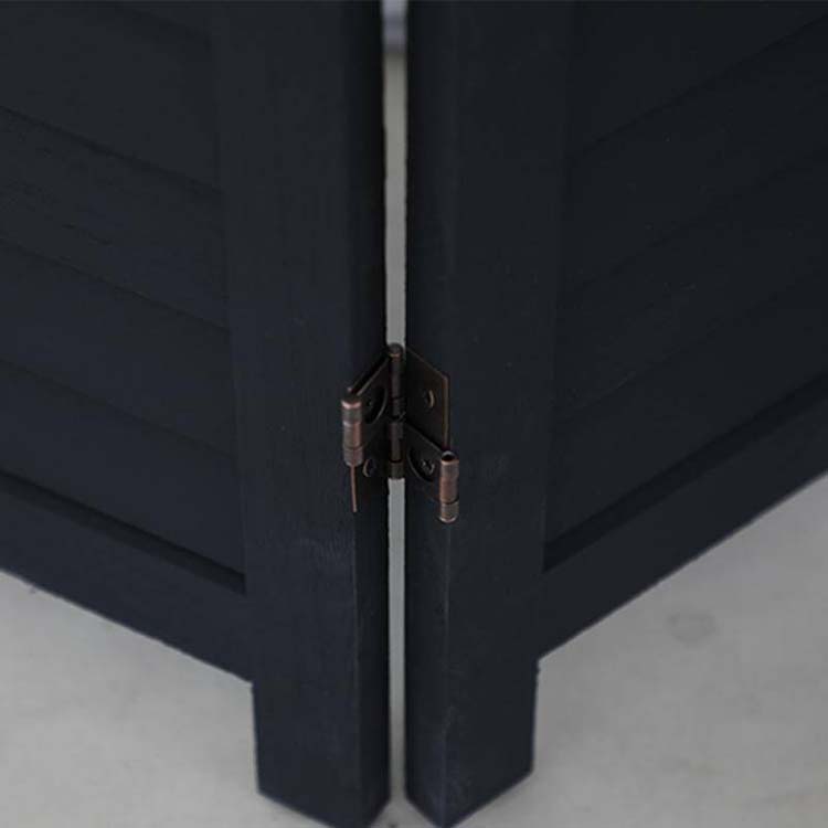 Kamerscherm zwart mat hout 4 panelen 170x160 cm