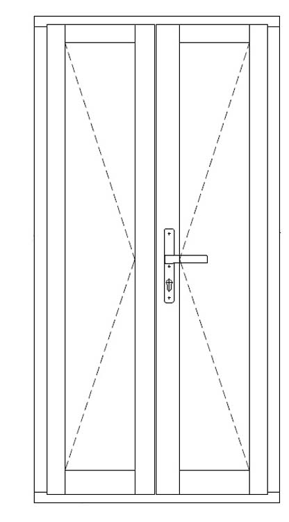 Fenêtre terasse bois Meranti Trae 2 vantaux 55mm naturel 1000x2150 mm