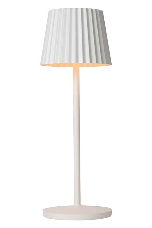 Lucide JUSTINE - Lampe de table Extérieur - LED Dim. - 1x2W 2700K - IP54 - 3 StepDim - Blanc