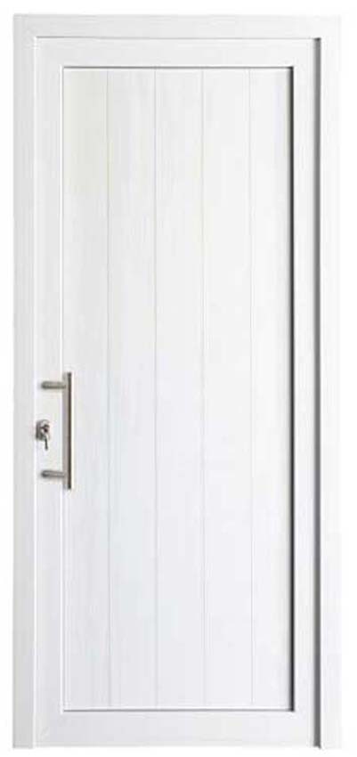 Porte extérieur planchettes pvc blanc D 980 x 2180 mm Deceuninck