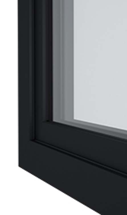 Vast raam met zijlicht pvc Deceuninck Elegant Infinity zwart/wit MW