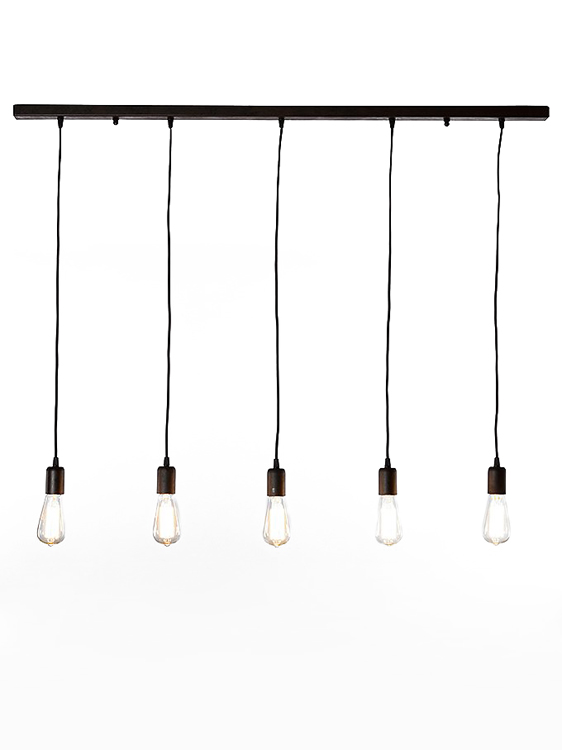 Hanglamp L120 cm - 5xE27 - Max. 60W - Roest