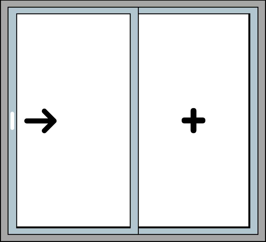 schuifraam PVC kwartsgrijs/wit L>R maatwerk