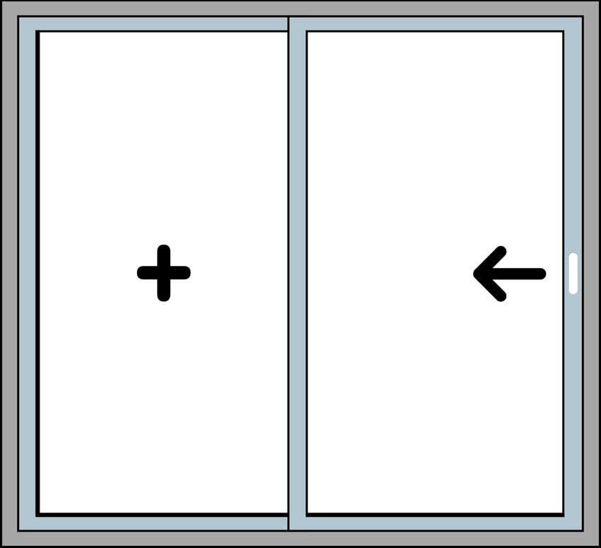 schuifraam PVC kwartsgrijs/wit R>L maatwerk