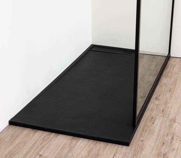 Douchewand Umi2 160 cm incl stang mat zwart