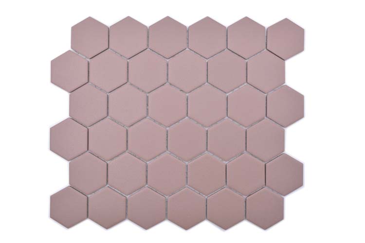 Mosaïque hexagone rose 32,5 x 28,1 cm