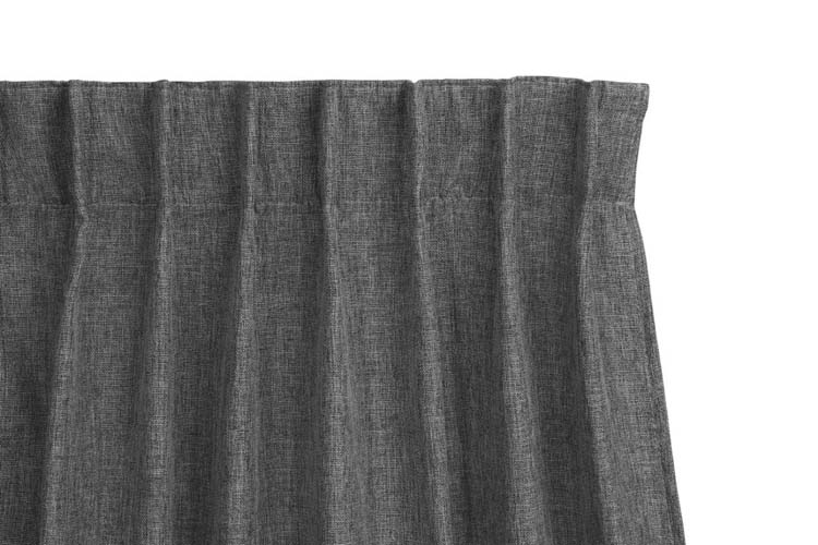 Rideau occultant luxe tissé gris 150x260cm avec crochets