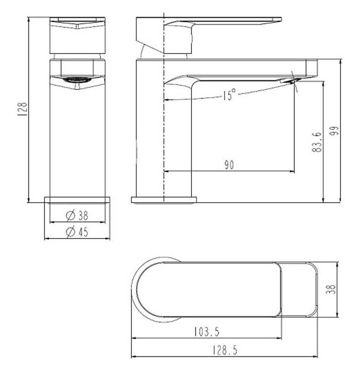 Robinet de lavabo Danthe 12,80cm chrome